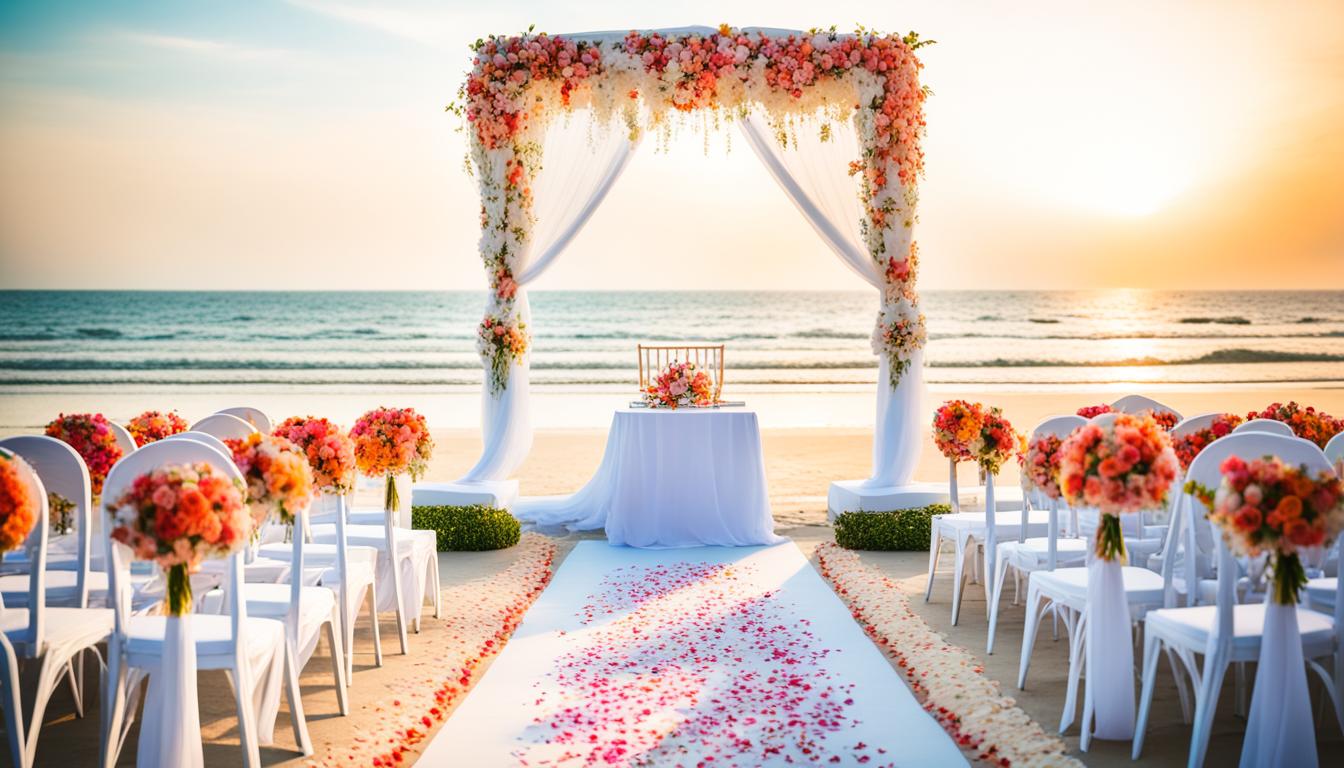 Beach wedding setup in Hua Hin