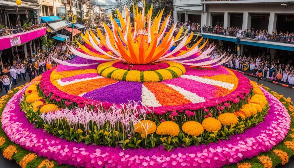Decorative floats at Chiang Mai Flower Festival