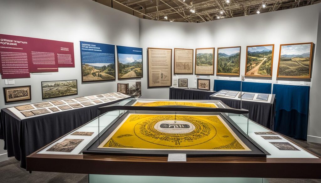 Educational exhibit about Golden Triangle history