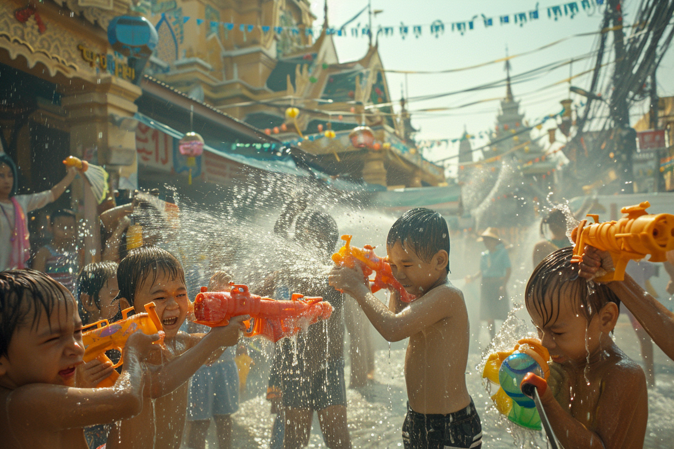 Songkran festival celebrations in Thailand